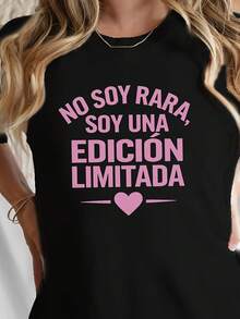 Camiseta Española de Edición Limitada para Mujer - NO Soy Extraña, Soy una Camiseta Gráfica de Edición Limitada, Cuello Redondo Casual, Suave y Perfecta para la Moda de Primavera Verano, Ropa Casual de Edición Limitada para Mujer - Blanco - Ver 6