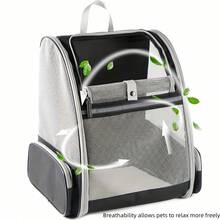 Breathable Mesh Dual-Shoulder Pet Carrier Backpack-Portable Travel Bag For Cats Foldable Design, With Free Small Blanket, Ideal For Carrying Pets During Outdoor Travel - Multicolor - View 7