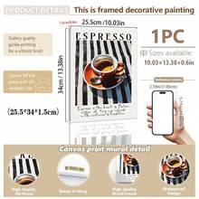 1 cái, Tranh treo tường canvas, Trang trí tường có khung, Tranh tường Espresso Ý cổ điển, Poster ly cà phê sọc xanh retro, Bản in nghệ thuật chủ đề Espresso hoa - Nhiều màu - Xem 16