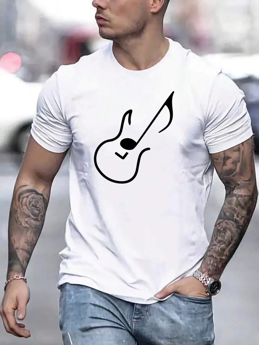 Camiseta Deportiva Transpirable para Hombre, Estampada, para Correr y Entrenar, Cómoda para el Verano PGN9 - Blanco - Ver 1