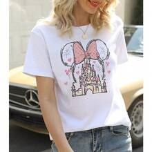Camisa mágica para mujer, camiseta con gráfico de castillo, camiseta del reino mágico, bonita camisa de vacaciones, camisetas casuales de manga corta - Blanco-a - Ver 4