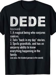 Camiseturas para Mujer 0XL-5XL | Definición y Chistes Drtidos de Abuela Dede - Negra con Texto Blanco, Manga Corta Casual de Cuello Redondo, Idea de Regalo de Humor Familiar, Para Todas las Estaciones, Cuello Redondo, Corte Regular - Negro - Ver 2