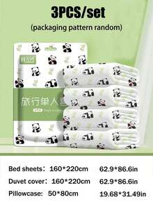Bộ 4 món dùng một lần cỡ lớn (3/4 món), ga trải giường và vỏ gối dùng một lần màu trắng, vật dụng cần thiết khi đi du lịch. - Nhiều màu - Xem 13