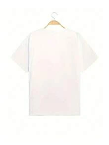 Oversized Unisex Printed T-Shirt, Urban Style, Summer, Comfortable And Loose Fit - White - View 2
