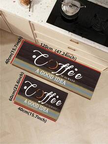 1/2 Pieces Farm Kitchen Carpet Set, Coffee Style Theme Decorative Kitchen Carpet, Non-Slip Absorbent Washable Floor Mat, Family Indoor Carpet. - Multicolor - View 13