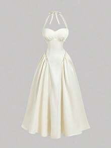 Women Midi Dresses - 杏 - 查看 5
