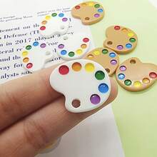 4/8 piezas Accesorios de joyería de resina de paleta de colores creativos, adecuados para estuche de teléfono DIY, pinza para el cabello, pendientes, fabricación de joyas, suministros de decoración de pintura - Mezcla aleatoria - Multicolor - Ver 3
