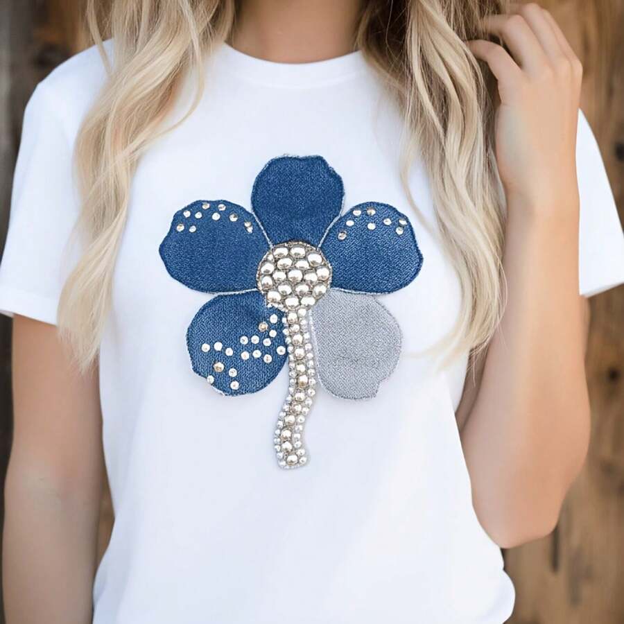 Camiseta para Mujer con Diseño de Oso Minimalista y Texto - Blanco - Ver 1