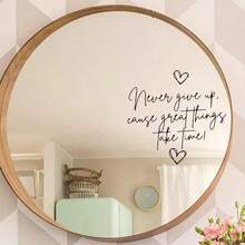 1/3/5pcs Motivational Quote Wall Sticker, Waterproof Vinyl Inspirational Lettering Decal, Aesthetic Mirror Decor For Home Office, Elegant Positive English Phrase Art For Toilet, Bedroom Wall Decoration - Inspirational Quotes Wall Stickers - View 4