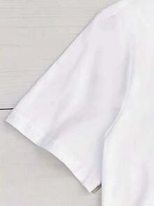 1 pieza de camisetas nuevas para mujer, siempre tenemos camisetas estampadas de cuello redondo para verano y vacaciones en la playa, camisetas casuales de manga corta para mujer, ropa de mujer, camiseta de cuello redondo de corte holgado. - Blanco - Ver 3