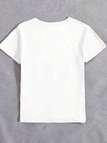 Camiseta de manga corta con cuello redondo con estampado de diente de león y flores para uso casual, camiseta estampada para mujeres - Blanco - Ver 2