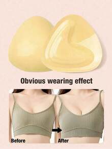 1pcs Women Strapless Silicone Invisible Bra Pads, Suitable For Spaghetti Strap Dresses And Wedding Gowns, Lift And Support Effect For Summer, Thin Breathable Invisible Bra And Double-Sided Adhesive Bra Pads, Reusable Pads, Swimsuit And Sports Bra Thickening Waterproof Bra Pads - C - 查看 7