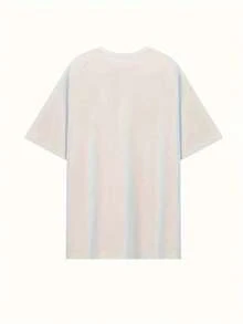 Camiseta de manga corta con estampado de letras para hombre y mujer, top de longitud media para primavera/verano, algodón SMTV - Blanco - Ver 5