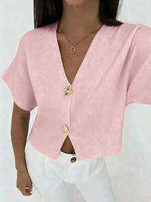Cárdigan delgado de mujer con contraste de color retro, adecuado para salidas, estilo callejero, aeropuerto, vacaciones en la playa, viajes al trabajo, fiestas de boda, festivales, estilo bohemio, romántico y elegante - Rosa - Ver 3