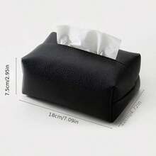 2pcs/1pc Luxury Faux Leather Lychee Texture Tissue Box, Rectangular Toilet Paper Storage Box, Minimalist Italian Home Decor Gift - Multicolor - View 6