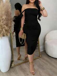 Vestido de mujer de moda sin mangas con lazo en el cuello, vestido ajustado negro, vestido de verano de mujer, vestido de fiesta romántico de mujer, vestido elegante de mujer, sexy y elegante, adecuado para baile, fiesta, cita, reunión, hogar, vestido sexy de mujer - Negro - Ver 10