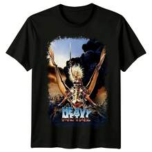 Camiseta de Heavy Metal para Hombre, Verano, Clásica de los 80, Diseño Retro de Películas de Animación y Rock, Estilo Urbano, Manga Corta - forma - Ver 1