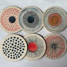 6pcs Summer Fruit Art Coaster Set - Heat-Resistant, Non-Slip & Decorative Table Mats For Home, Office & Parties - 3.94" Square - Multicolor - View 1