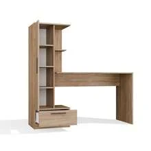 Multifunctional Desk With Integrated Bookshelf And Tall Cabinet, Minimalist Home Computer Workstation For Bedroom Or Study, Writing Desk With Drawer And Side Storage For High-Capacity Organization, Available In Three Colors. - Table - View 2