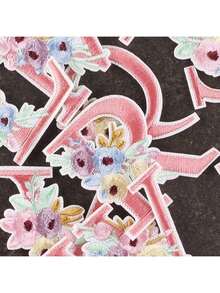 26pcs Computer Embroidered Patches, Featuring Flowers And Colorful English Letters, Decorative Accessories And Clothing Labels - A - View 3