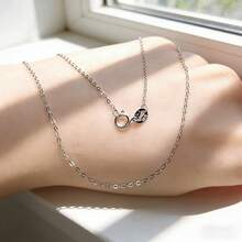 S925 Sterling Silver Men's Necklace, Gold Tone Hip-Hop Chain, Hypoallergenic Material, Suitable For Street Dance And Dating, All-Season Basic Necklace, Best Choice For Boyfriend Holiday Gift - Silver -o Chain - View 8