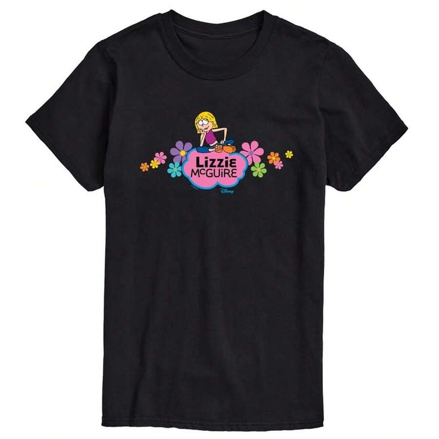 Men's Lizzie McGuire Logo Short Sleeve Graphic T-Shirt Black S1Mall220G. Men's AL1Godn Foundation, 220g Of Pure Comfort. Created For Every Human Being, Whether Woman Or Man. Consistent, High-Quality Fabric, Ready For Any Size, Soft To The Touch But Designed To Hold Up. Breathable Outerwear For Women, Autumn Sets, Holiday Outfits, New Year's Costumes For Her. - 黑色 - 查看 1