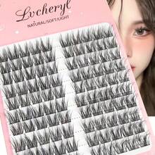 1 Box Natural Clustered False Eyelashes - Overall Fluffy And Lightweight With Slim And Delicate Lash Roots, Creating A Messy And Atmospheric Dense Makeup Look. Adopting C-Curve Design, They Are Easy For Beginners To Apply And Reusable, Suitable For Daily Outings And Various Special Occasions. Reusable False Eyelashes | C-Curve False Eyelashes | Practical Tool For Precise Eyelash Application - A - View 2