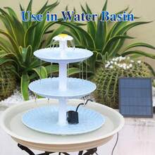 3-Tier Solar Bird Bath Fountain, Multi-Functional Bird Feeder & Water Feature Combo, Garden Stuff,Fuente De Agua Para Jardín,Outdoor Water Fountain,Solar Water Fountain Outdoor,Gardening Supplies,Fuente De Agua Para Jardín - 淺藍色 - 查看 6