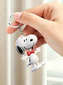 SNOOPY "Hugging Style" Three-Dimensional Keychain, 1:1 Replica Of Its Adorable Pose With Open Arms And A Polka-Dot Bow, The Details Are Exquisite To The Point Of Being Excessive, The Workmanship Is Fine Without Any Burrs, And The Material Is Durable And Doesn't Fade Easily. - Multicolor - View 6