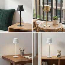 Lampe de table haute élégante à motif de diamant chaleureux LED, lampe de table rechargeable USB, avec base pointue à double usage, tête de lampe encastrable, texture métallique, ambiance de maison mode minimaliste, sensation de lumière confortable, luminosité réglable, convient pour la chambre, le salon, la table à manger, l'ambiance lumineuse du restaurant - Lampe de table haute + bouchon de bouteille - Voir 4