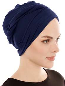 Mũ trùm đầu Hijab màu đen kín đáo, co giãn, chất liệu vải chải kỹ thoáng khí, thích hợp mặc bên trong áo Abaya và khi cầu nguyện hàng ngày. - Khăn trùm đầu thoáng khí bằng vải nỉ - Xem 13
