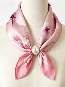 1pc Elegant Magnetic Clasp Small Square Scarf, Long Scarf For Spring/Summer, Accessory For Shirt & Professional Outfit - Multicolor - View 5