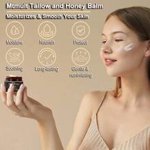 Tallowyn Beef Tallow Honey Balm, Hydrating Moisturizer With Olive Oil, Argan Oil, Calendula & Oat Extract For Face Body Skin Care - Beef Tallow Honey - 查看 2