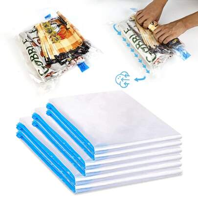 Túi đựng đồ hút chân không cuộn lại được, túi nén bằng nhựa PE không kèm bơm hơi, thích hợp cho hành lý du lịch, tủ quần áo gia đình, ký túc xá, để sắp xếp quần áo, chăn ga gối đệm và các vật dụng khác.