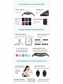 Lenovo 联想 ERAZER S4A 智能手表，支持蓝牙、NFC、无线充电、心率、血压、睡眠监测、骑行运动模式，IP67 防水，超长续航 - 彩色 - 查看 2