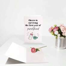 1st Birthday Card For New Parents, Includes Brown Envelope, Baby's 1st Birthday Card (For First-Time Parents), 1 Year Parenting Celebration Card, Gift For New Parents, Congratulations On Successfully Completing The First Year Of Parenting - Multicolor - Baby's First Birthday Card - View 4