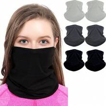 6Pcs Classic Solid Seamless Headband, Neck Gaiter, Face Covering, Outdoor Face Wrap, Neck Warmer, Bandana, Balaclava, Ski Face Mask, Lightweight And Breathable, Suit Running, Hiking, Yoga, Cycling, ATV. - Multicolor - View 4