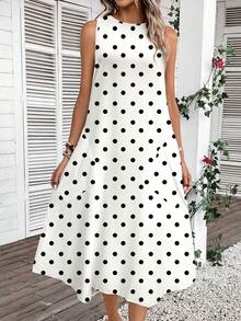 Vestido casual de mujer de longitud media con estampado, adecuado para primavera y verano - Multicolor 2 - Ver 6