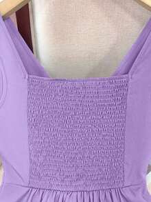 Camiseta sin mangas ajustada para mujer, adecuada para el trabajo, el viaje, las fiestas, la graduación y el uso diario - Púrpura malva - Ver 4