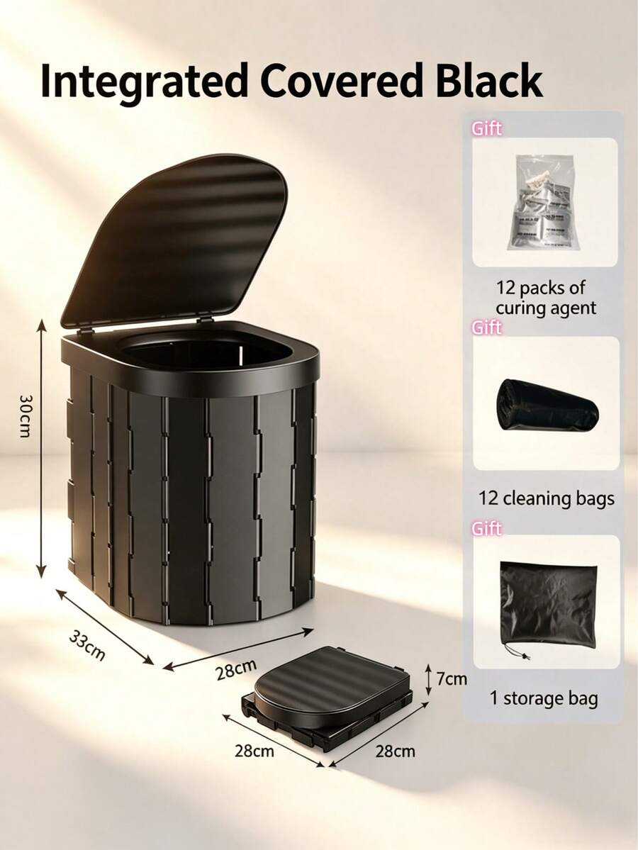 Portable Toilet Set (Including Automatic Pop-Up Privacy Tent) - Extra Large Adult Camping Portable Toilet, Also Serves As Outdoor Shower And Changing Room; One-Click Quick Open, Washable Folding Design, Foldable Toilet Tent Set With Dedicated Storage Bag, Suitable For Camping/Hiking - Multicolor - View 1