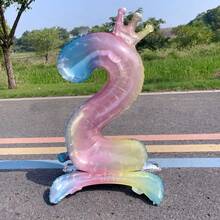 32英寸彩虹渐变自立数字气球（0-9），是生日派对、周年纪念、婚礼、圣诞节和户外活动的理想装饰。 - 站立數字氣球 - 查看 11