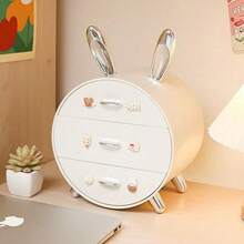 Rabbit-Shaped Storage Rack For Organizing Hair Clips, Makeup, And Jewelry In A Desktop Drawer - White Silvery - View 12