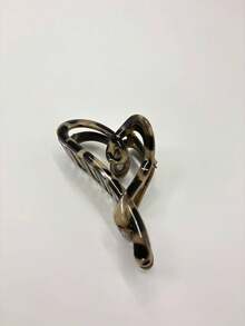2pcs/1pc Women 4.65in/11.8cm Brown Leopard Print Heart-Shaped Large Lightweight Plastic Hair Clips, Fashionable Versatile High-End Elegant Minimalist Solid Color Hair Accessories Suitable For Daily Outings, Casual, Party, Commute, Vacation, Ponytail, Bun, Face Washing, Makeup, Outfit Matching Women Hair Claw Hair Clutch Elegant Claw Clip,Travel,Birthday - Multicolor - View 4