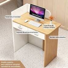 Mostrador de Recepción Minimalista con Almacenamiento, Mesa de Trabajo para Negocios - Multicolor - Ver 3