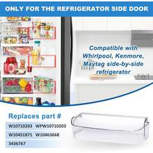 W10710203 Refrigerator Door Bin Shelf Parts  Refrigerator Right Side Bin Replaces WPW10710203 W10451871 3436767 - 1 Pack - View 6