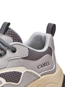 CAMEL CROWN Giày thể thao nam mùa xuân: Thoáng khí, kiểu dáng retro, đa năng và bền bỉ - Giày thể thao đế dày thoải mái ngoài trời. - Lâu đài xám - Xem 5