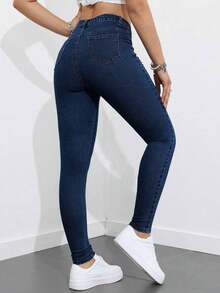 ICON Jeans pitillo sólidos - Azul lavado oscuro 2 - Ver 2