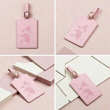 1Pc Vacation Travel Embossed Map Airplane Luggage Tag Unisex - Pink - View 4