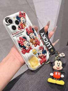 Disney Baby Minnie Mouse Phone Case With Minnie Charm And Minnie Lanyard - Cute Baby Minnie Protective Case With Red Polka Dot Outfits And Clip Art Style Design, Equipped With Delicate Minnie Decorative Lanyard And Beaded Bracelet For Easy Carrying, Compatible With IPhone 17, 16, 15, 14, 13, 12, 11 Pro Series, Ideal For Birthdays, Holidays, Anniversaries, Graduation Gifts, Or Any Special Occasion To Surprise Family, Friends, Classmates, And Loved Ones. - trắng - Xem 6