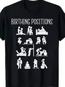Camiseta Unisex para Parto - Camiseta de cuello redondo ultra suave y transpirable, adecuada para el embarazo, el cuidado prenatal y el uso diario. Diseñada para futuros padres, esta camiseta que absorbe la humedad es lavable a máquina y es imprescindible para todas las estaciones. - Negro - Ver 1